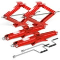 thumbnail image 1 of Universal 4Pcs 2.5 Ton (5000 lbs) RV Trailer Stablizing & Leveling Scissor Jacks With Crank Handle Red, 1 of 6