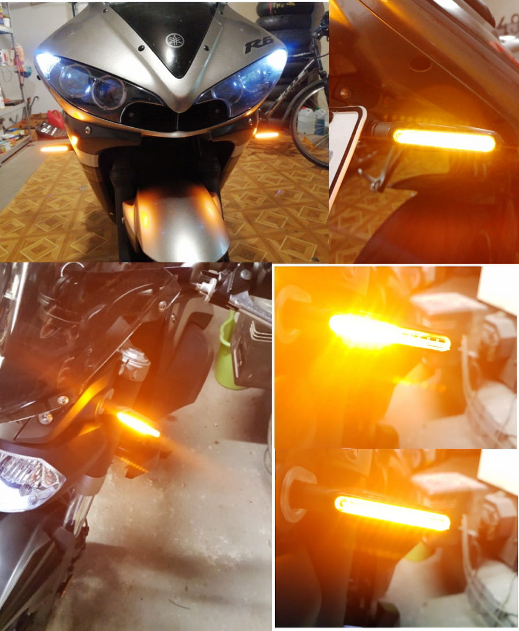Universal 4Pcs Turn Lights 24LED Sideglowing Motorcycle Flowing Turn Signals Light Braking