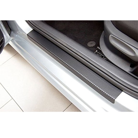 Universal 4x 5D Carbon Fiber Look Car Scuff Plate Door Sticker Panel Protector
