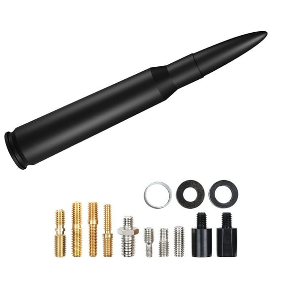 Universal 5.3inch 50 Cal Car Antenna Replacement for Chevrolet Silverado, GMC Sierra, Dodge Ram, Jeep Wrangler, Ford F150 F250 F350 Truck Short Antenna, Black