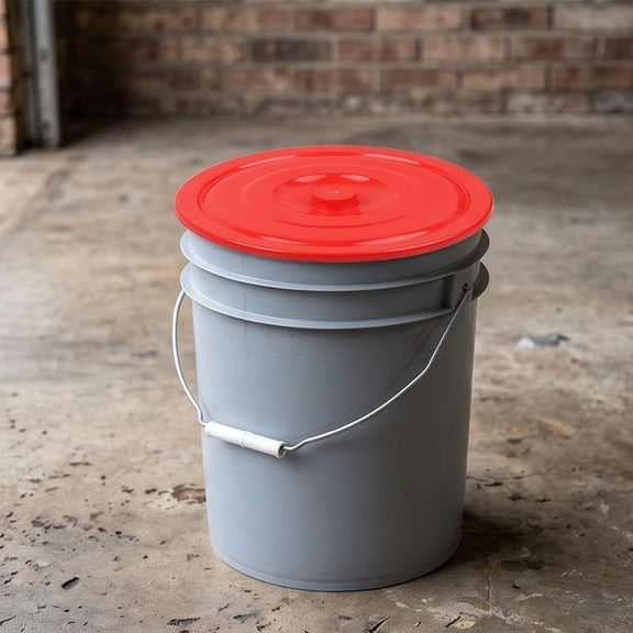 Universal 5 Gallon Bucket Lid, Heavy Duty Leak Proof Replacement Cover for Pails, Round Water Sealing Storage Container Cap, 9.1 Inches