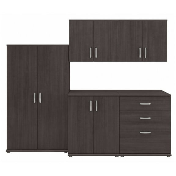 Universal 5 Piece Modular Garage Storage Set in Storm Gray - Engineered Wood