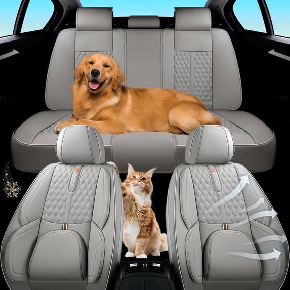 Car Seat Covers, Suitable For 99% Of Cars, With Built-In Lumbar Support, Premium Pu Leather, Non-Slip Design, And Compatible With Airbags.