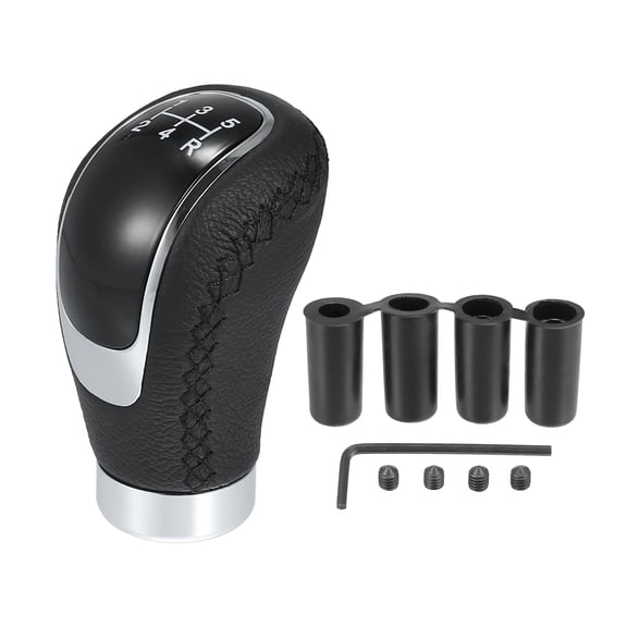 Universal 5 Speed Car Gear Lever Shifter Manual Stick Shift Knob PU Leather Black