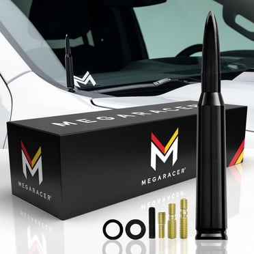 50 Caliber Bullet Antenna For Trucks & SUVs - Compatible With Ford, Chevy, GMC, Dodge, Jeep