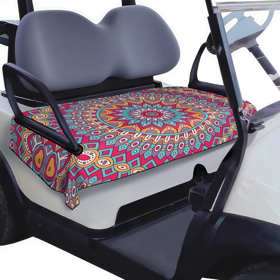 Universal 51" x 31" Mandala Print Golf Cart Seat Cover, Soft Microfiber Towel for EZGO, Club Car, Yamaha Models