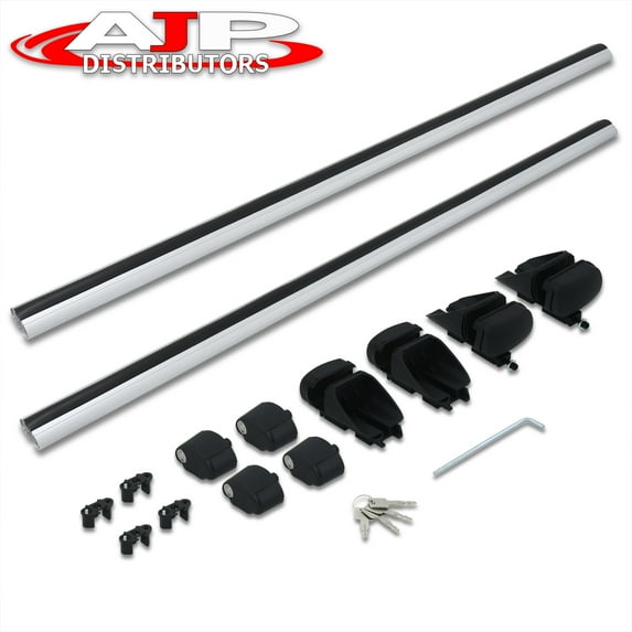 Universal 52" Aluminum 2-Piece Car Roof Cross Bar Top Rail Mount Cargo Luggage Carrier Rack Pair w/ Anti-Theft System Lock Key