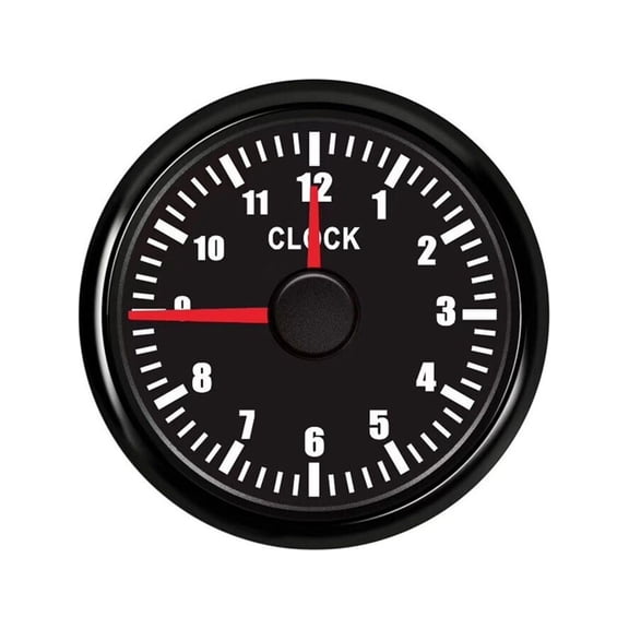 Universal 52mm Clock Gauges Red Backlit Instrument Show Clock Meters 9-32V 0~12 Hours Hour Meters for Car Boat Yacht ,Wide Application