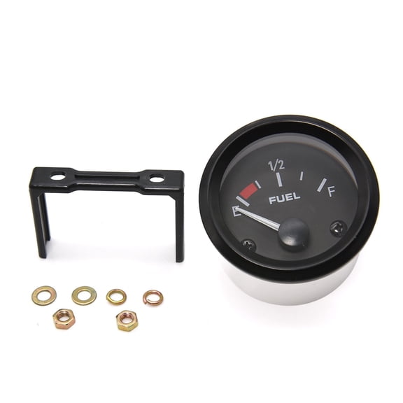 Universal 52mm Fuel Level Gauge Car Vehicle Meter With Fuel Float Sensor White LED Light Black Shell Automotive Gauges ,Easy to Install and Calibrate