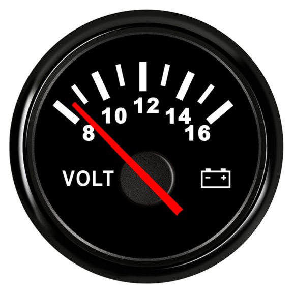 Universal 52mm Volt Meter Marine Auto Voltmeter Waterproof Gauge For Motorcycle Car Boat Automobile With Red Backlight ,Comprehensive Monitoring