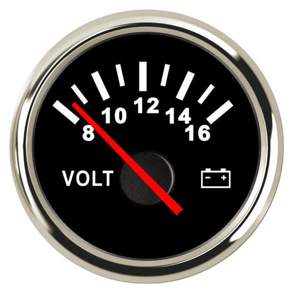 Universal 52mm Volt Meter Marine Auto Voltmeter Waterproof Gauge For Motorcycle Car Boat Automobile With Red Backlight ,Easy to Install