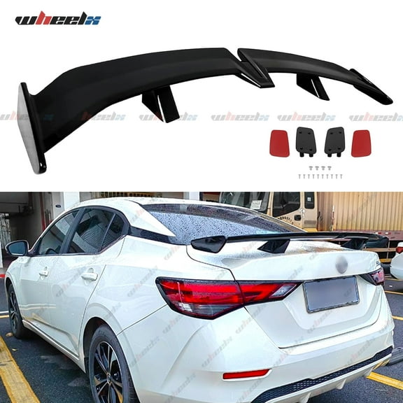 Universal 55" Rear Trunk Spoiler Wing Glossy Black GT Racing Spoiler DeckLid Lip Exterior Accessories Compatible with Mazda Nissan Sentra Toyota Camry Honda Civic Dodge Charger (Tape Install)