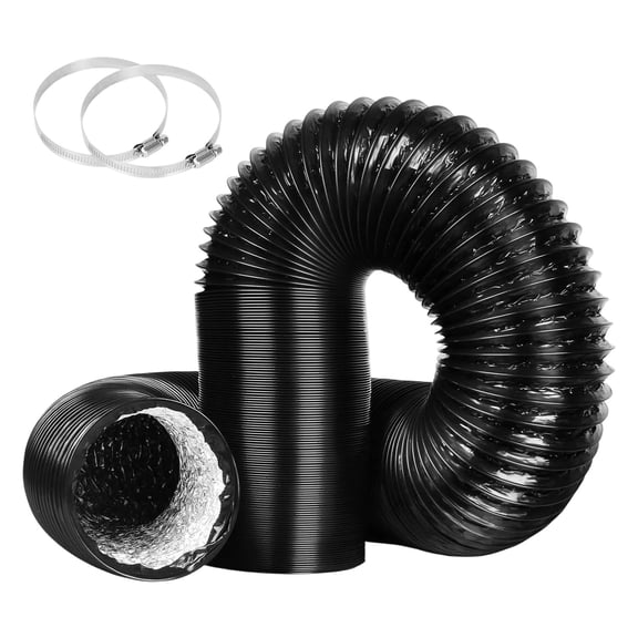 Universal 5M Flexible AC Hose 150mm Diameter PVC Aluminium Corrugated Pipe for Air Conditioning & Kitchen Hood Exhaust