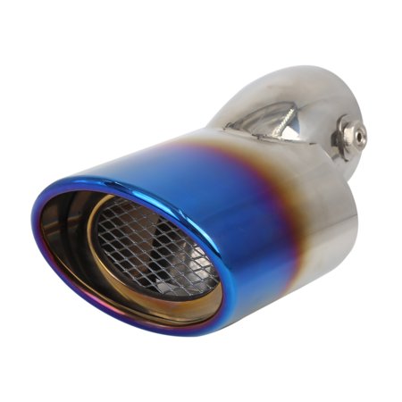 Universal 6.22 Inch Stainless Steel Car Exhaust Muffler Pipe 2.36 Inch Inlet Blue Burnt