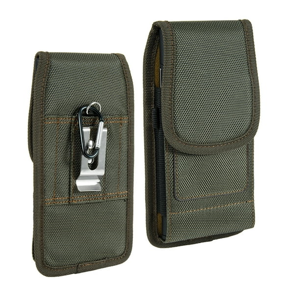 Universal 6.3 inch Vertical Holster Case Mobile Holder Pouch With Belt Clip, Belt Loop and Metal Carabiner Ring