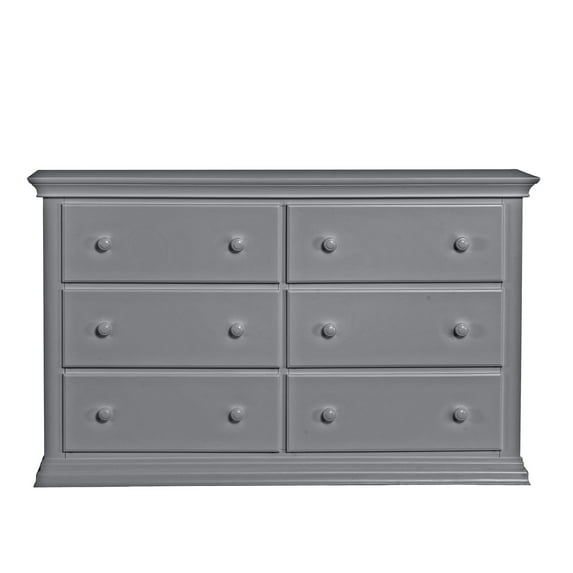 Universal 6 Drawer Gray Solid Wood Bedroom Dresser - Versatile Organization Option 6 Of Storage Choice