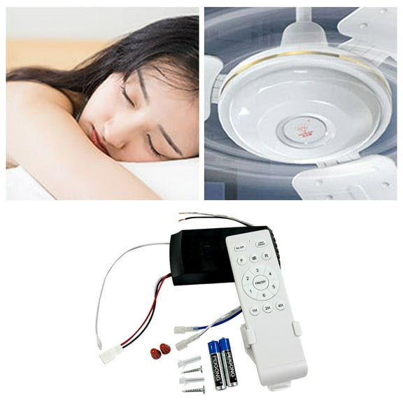 Universal 6-Speed Ceiling Fan Remote Control Kit, Wireless Remote Replacement with Timer & Light Control, for Ceiling Fans with Lights, Home Bedroom Living Room
