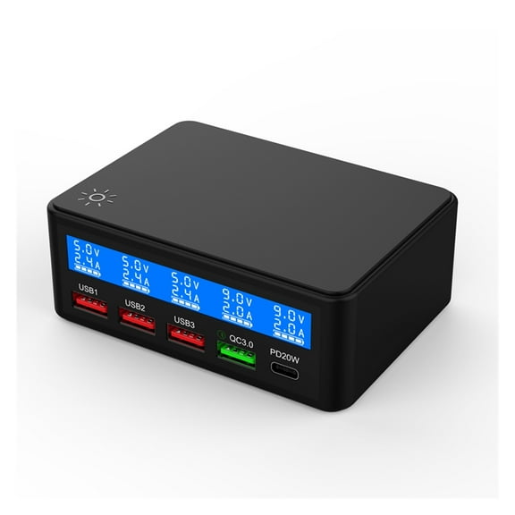 Universal 65W Multi USB Charger Quick Charge QC3.0 PD Charge Station ,No More Cable Clutter