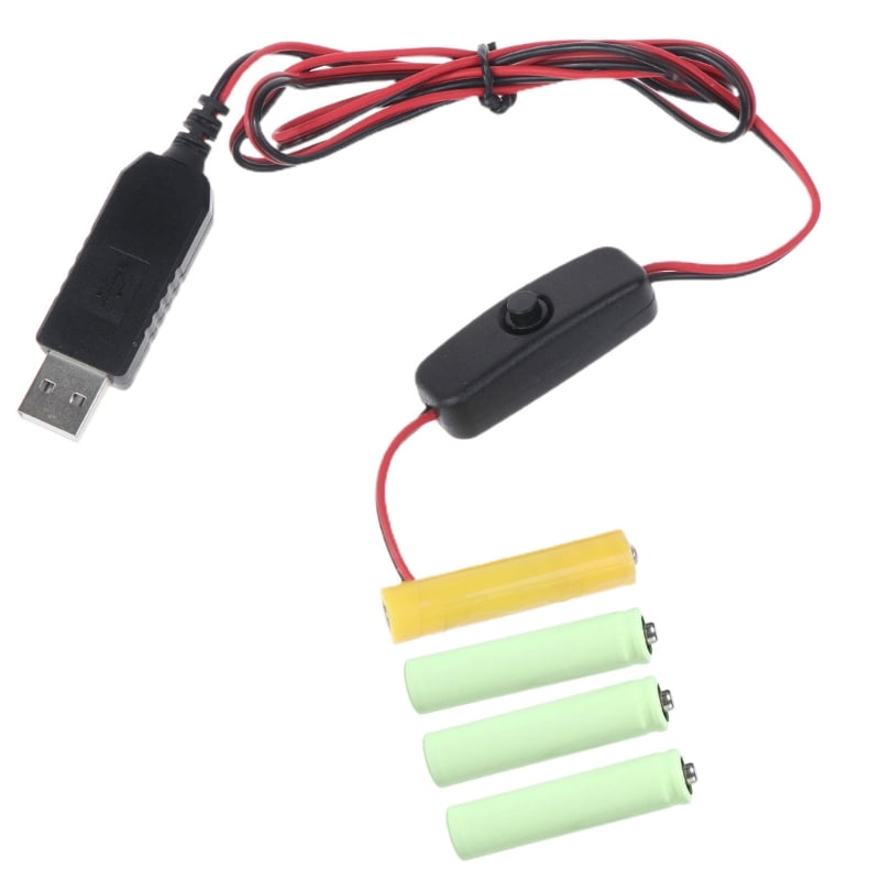 Universal 6V AAA Battery Eliminators USB Power Supply Cable with