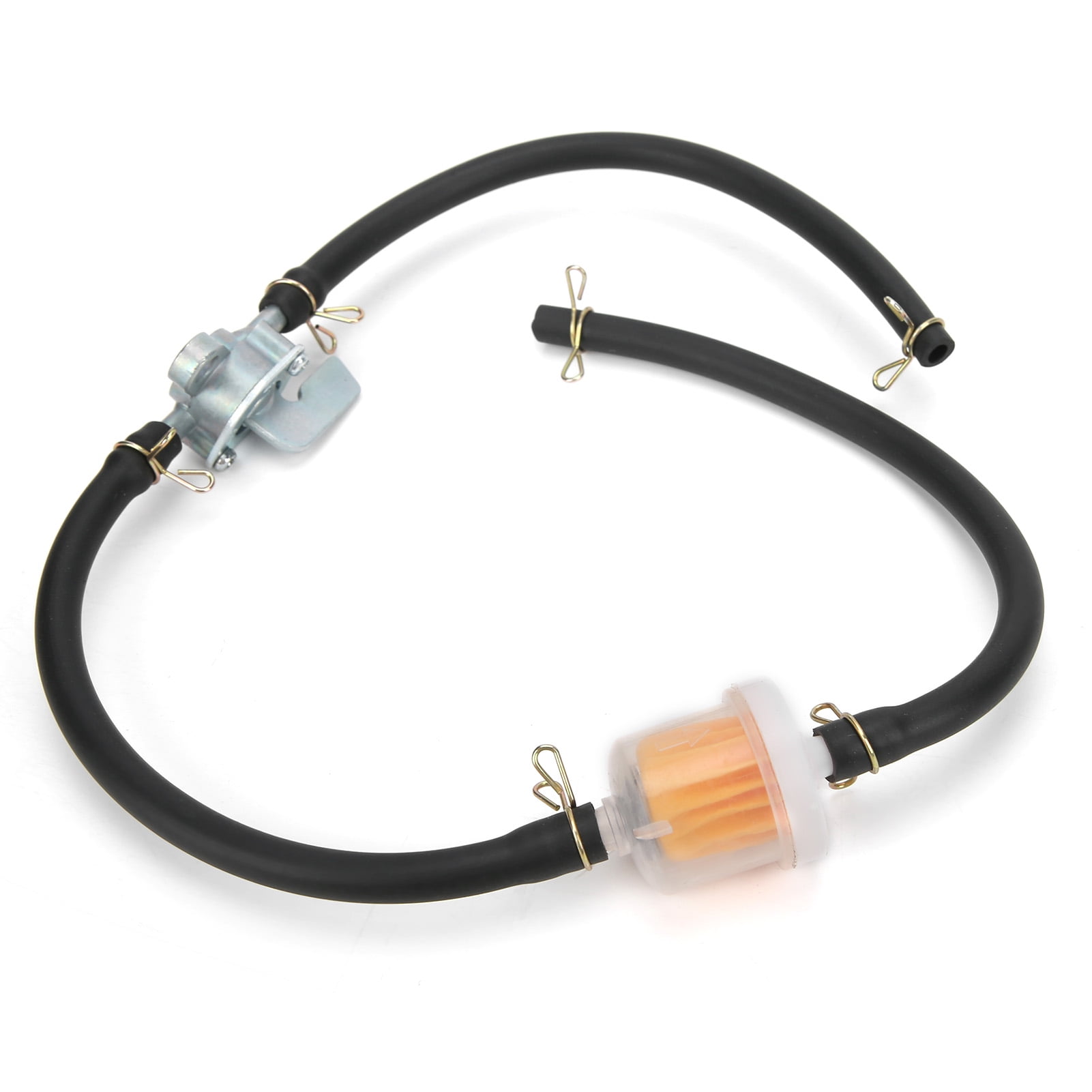 Universal 6mm Inline Fuel Tank Tap Filter Pipe with Petcock Shut Off Valve for ATVs Dirt Bike