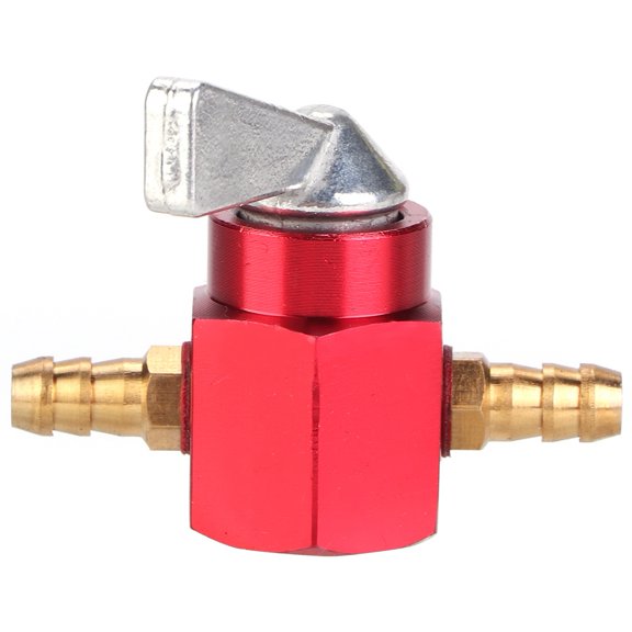 Universal 6mm Inline Fuel Tap Petcock Switch for Motorized Bicycle ATV Dirt Bike (Red)