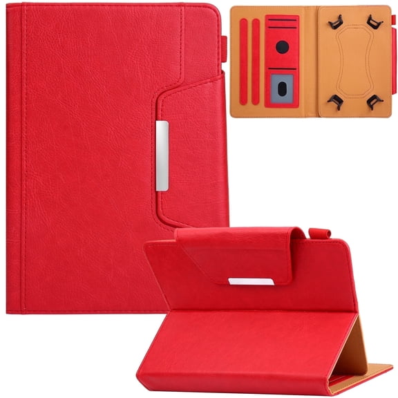 Universal 7.0" Tablet Case, Artyond PU Leather Multi-Angle Stand with Card Slots Case for Samsung Galaxy Tab E 7.0/Tab A 7.0/Fire7/6.8 Inch Kindle Paperwhite and More 7.0 Inch Android Tablet, Red