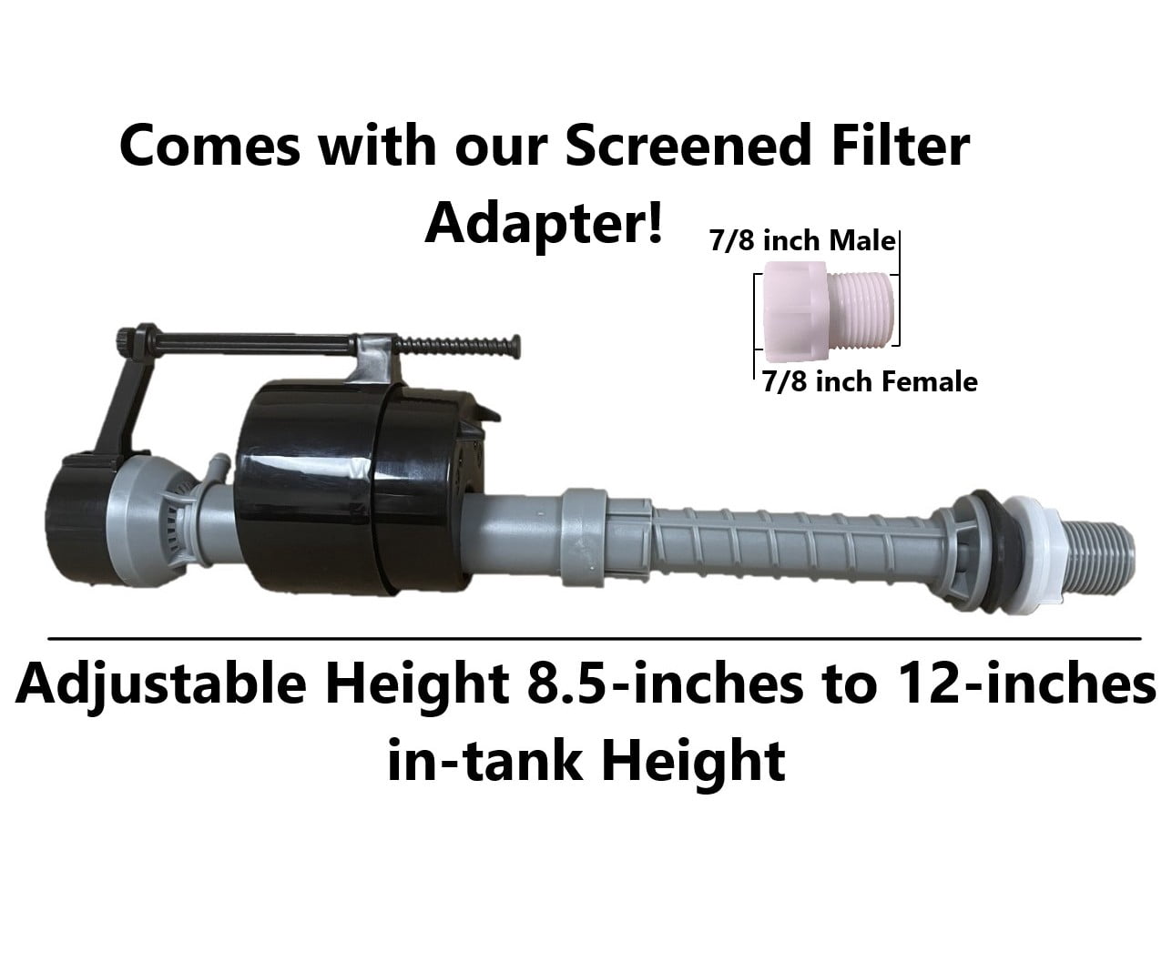 Universal 7/8-inch Bottom Water Fed Toilet Fill Valve with Adjustable ...