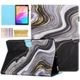 thumbnail image 1 of for Universal 7 Inch Android Tablet/Galaxy Tab A 7-Inch SM-T280 /Galaxy Tab 4 7" T230 /Onn 7 Inch Case, Pattern PU Leather Folio Case with Pen Holder, Magnetic Stand Cover with Card Slots, Black Gold, 1 of 9