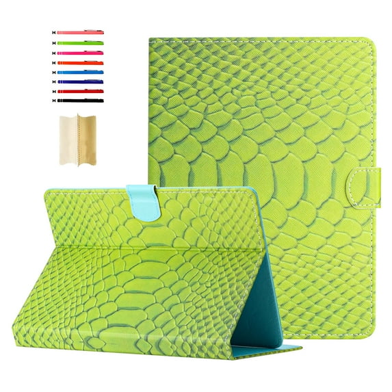 for Universal 7 Inch Android Tablet/Galaxy Tab A 7-Inch SM-T280 /Galaxy Tab 4 7" T230 /Onn 7 Inch Case - Soft PU Leather Folio Flip Cover Multiple Viewing Angles Stand Card Slots Case, Green