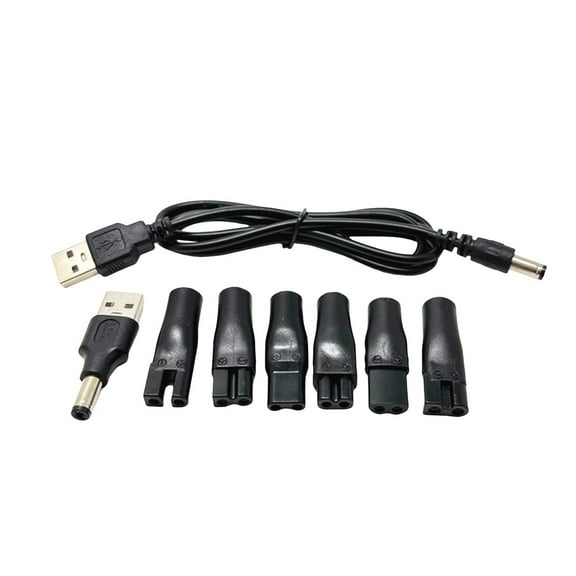Universal 7 PCS Power Cord 5V Replacement USB Charger Adapter For Trimmers Shavers Beauty Devices Desk Lamps Purifiers And More