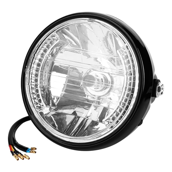 Universal 7 inch Motorcycle Headlight Retrofit Turn Signal Driving Lamp Dual Pod Round Pod Amber Indicator Fitment