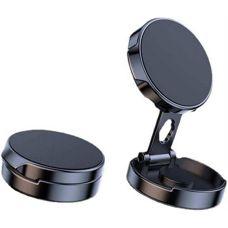 Universal 720 Rotate Metal Magnetic Suction Mobile Phone Holder Car Mount  Air Vent Magnet Mount GPS All-Round Stretchable Phone Stand (Black)