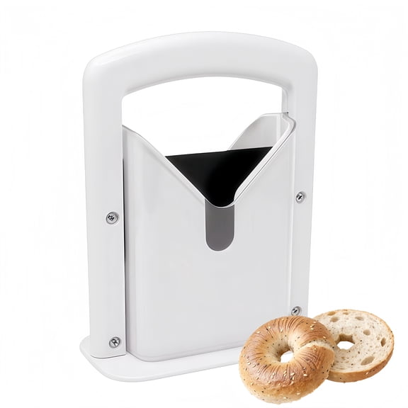 YAKESD Bagel Guillotine Slicer Manual White Precision Cutter
