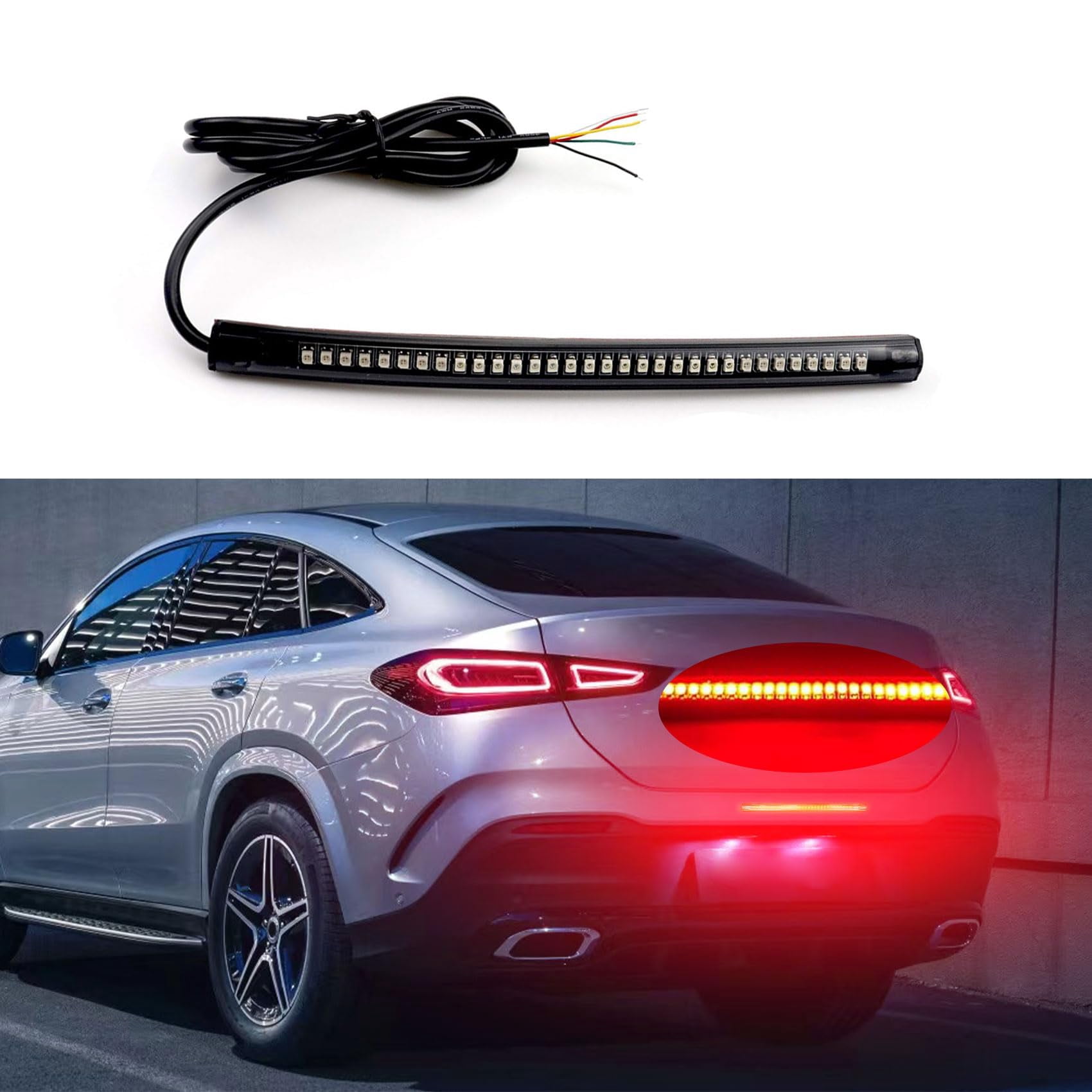 2x Motorcycle 48 LED Strip Running Brake Stop Turn Signal Tail Light For Yamaha