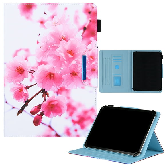 Universal 8 inch Tablet Case Flip Painted Leather Folio Stand Cover For iPad mini / Samsung Tab 8 inch / Amazon Fire HD 8" / Onn 8.0" / Lenovo Tab M8 and other 7.5 -8.5”Tablet,Cherry