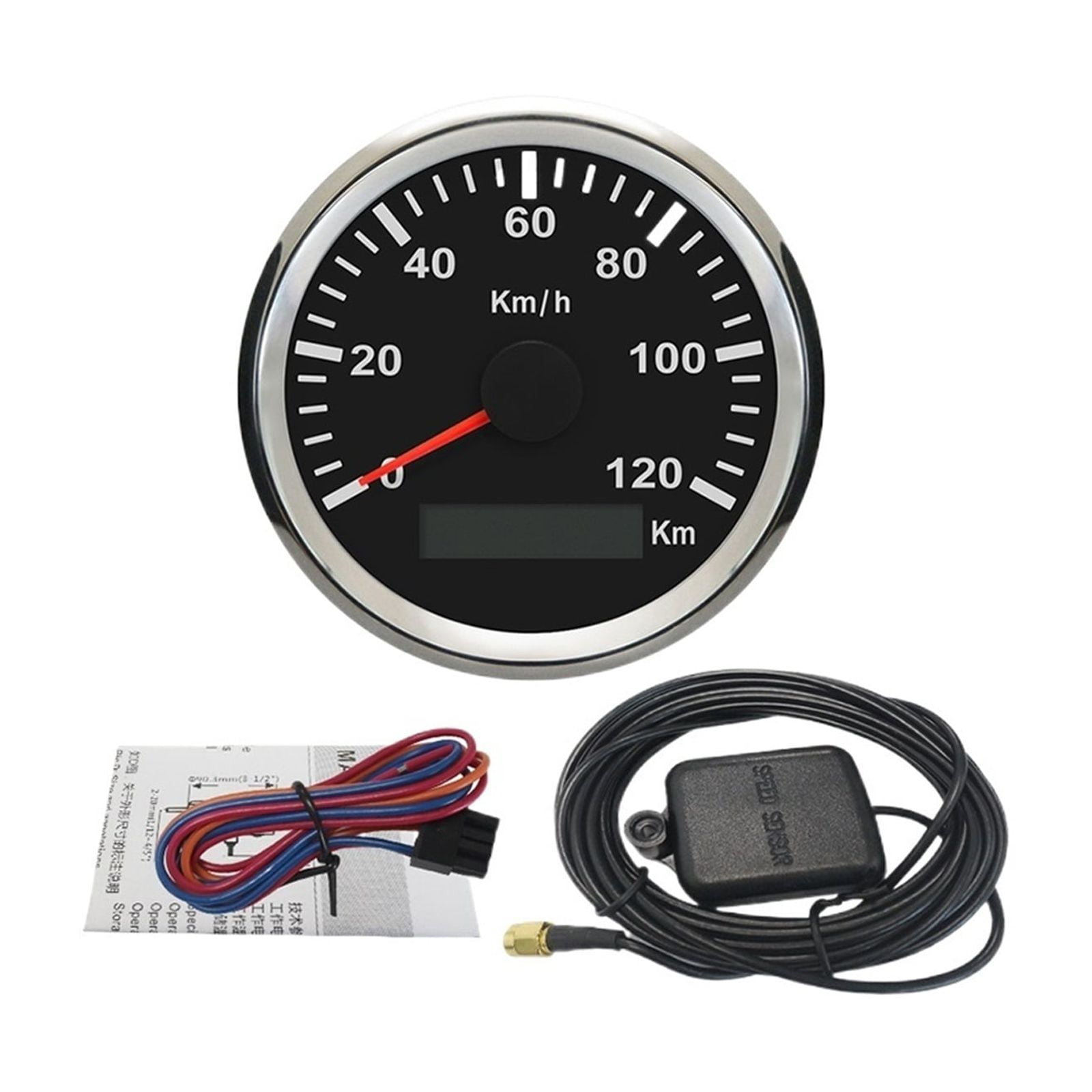 Universal 85mm GPS Speedometer Gauge 120km/h 200km/h For Car Truck Boat