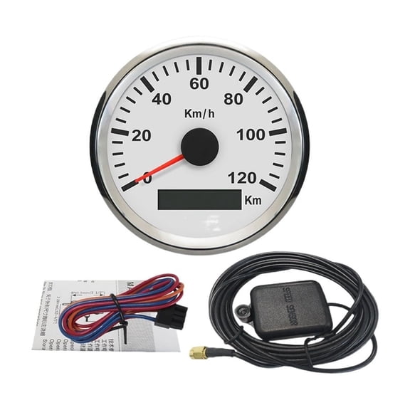 Universal 85mm GPS Speedometer Gauge 120km/h 200km/h For Car Truck Boat Motor Auto With Red Backlight 12V 24V With GPS Antenna ,Easy to Install