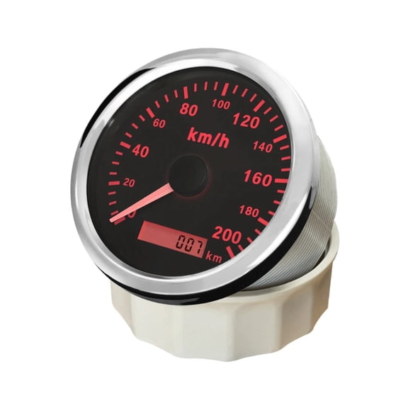 Universal 85mm Speedometer Gauge 0-120KM/H 0-200kmh Pulse Signal for Car Motorcycle with Yellow Red Backlight ,Vibration