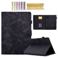 thumbnail image 1 of for Universal 9.5-10.5 Inch tablet, Premium Luxury PU Leather Cover Folio with Dual Stand Case with Stylus Slot & Card Slots for iPad/Samsung/Kindle/Huawei/Lenovo/Android 9.7 9.6 10.1 10.5", Black, 1 of 5