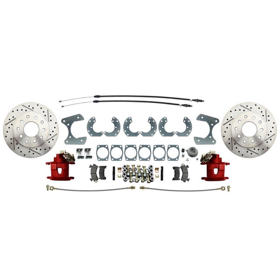 Universal 9" Rear-End Disc Brake Conversion Kit, Red, for Ford