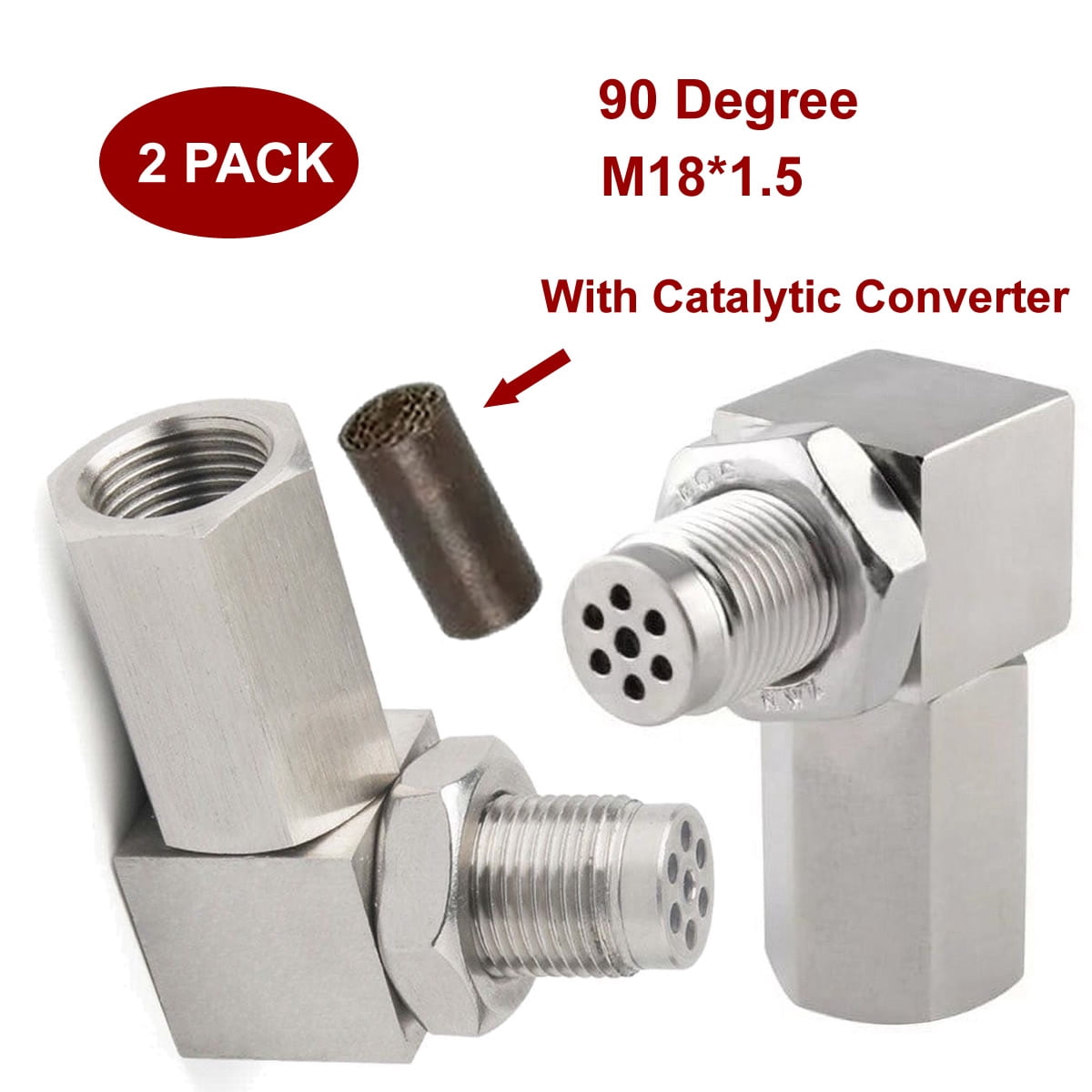 Universal 90° O2 Catalytic Convert Sensor, M18x1.5 Thread Automotive ...