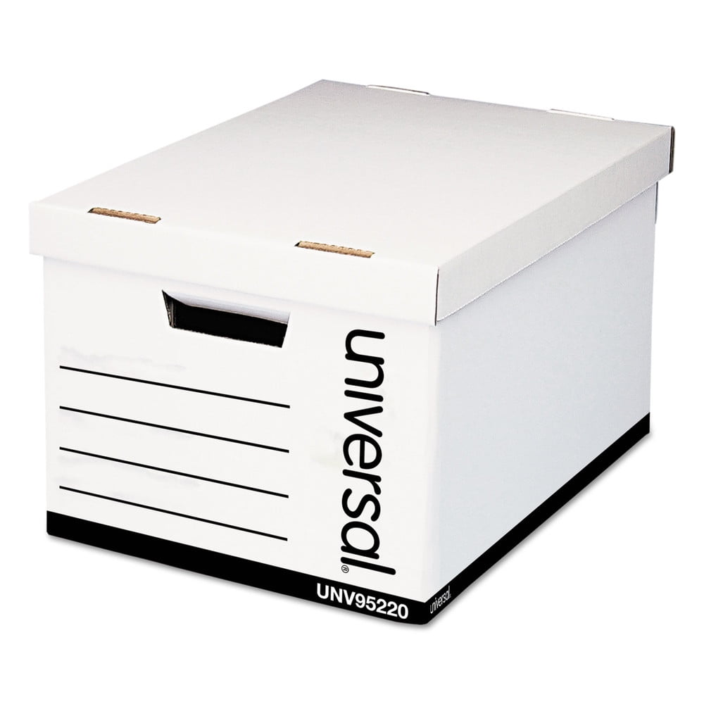 Medium-Duty Easy Assembly Storage Box, Letter Files, White, 12/Carton