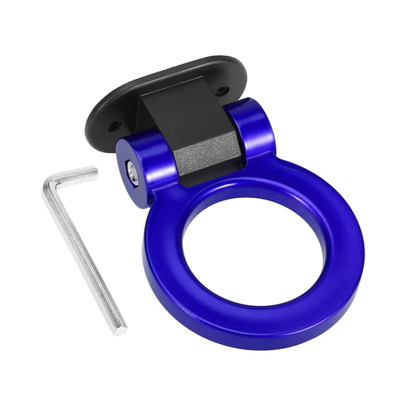 Universal ABS Blue Ring Shaped Car Tow Hook Decor Front Rear Bumper Trailer Sticker Adorn Set