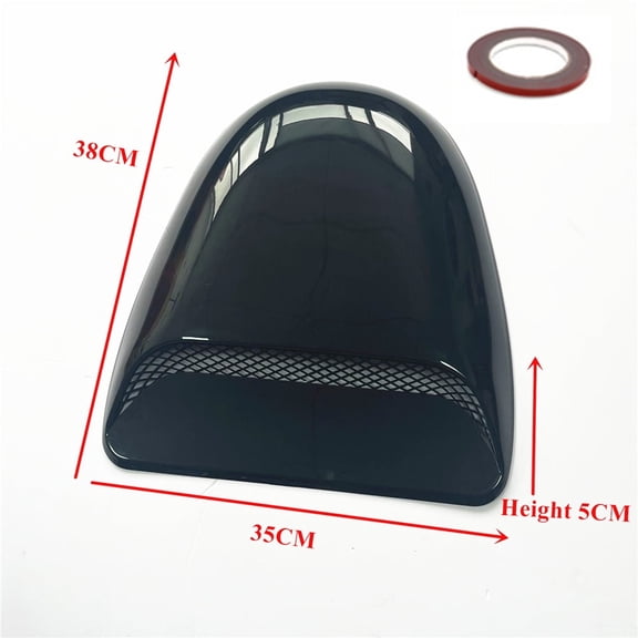 Universal ABS Car Air Flow Intake Hood Scoop Vent Bonnet Cover Glossy Black 1pc