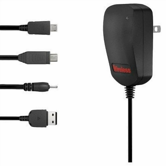 Universal AC Charge Cable: LG/Samsung/HTC/Nokia/Motorola/Kyocera/Blackberry/SonyEricsson - Black
