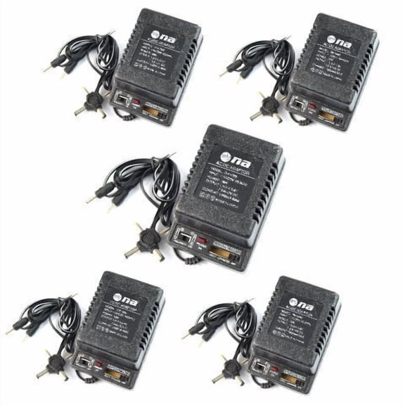 Universal AC DC Adapter Converter Power Supply 3/4.5//6/7.5/9/12V 1 Amp 5 PACK
