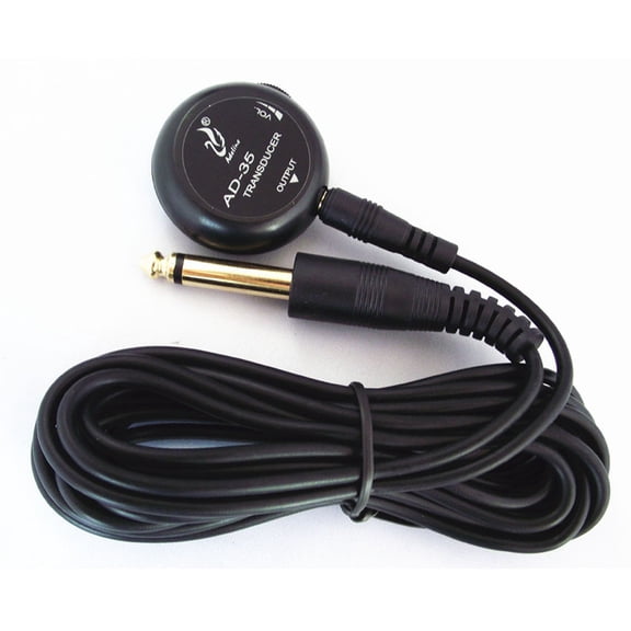 Universal AD-35 Mini Sound Transducer Stick Piezo Amplifier Pickup for Acoustic Guitar Ukulele Violin Cello Banjo with Volume Control, Black, 1.5 inches / 3.8 cm