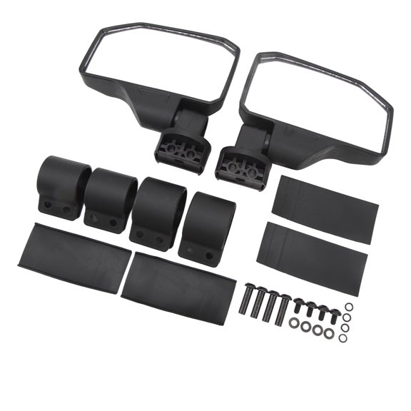Universal ATV UTV Motorcycle Rear View Mirrors, 2PCS Adjustable Convex Side Mirrors Set - 7.08" x 4.13", Durable ABS Construction for Clear Wide Vision