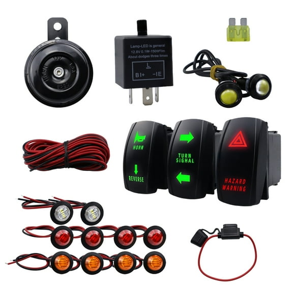 Universal ATV UTV Rockers Switch Turn Signal Kit Street Legal Kit Signal Lamp