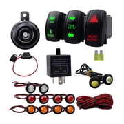 Universal ATV UTV SXS Turn Signal Set, Street Legal Kit with Horn Reverse Light Rockers Flasher Relays Fuses Wire